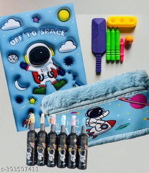    			Combo of Unicorn A6 Diary with chocolate diary , Unicorn star pen, Unicorn pencil, Highlighter and scale ( PACK OF 6)