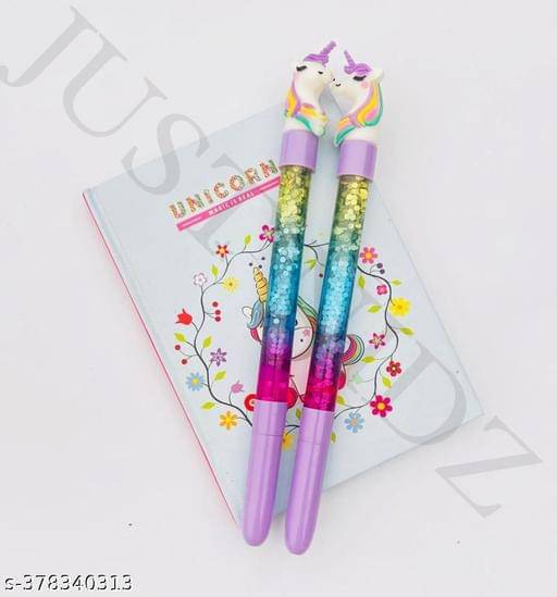     			Combo of Unicorn A6 Diary with 2 Unicorn glitter gel pen ( PACK OF 3)
