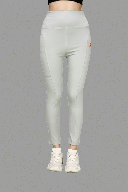     			DELTIN HUB Grey Polyester Solid Tights - Single
