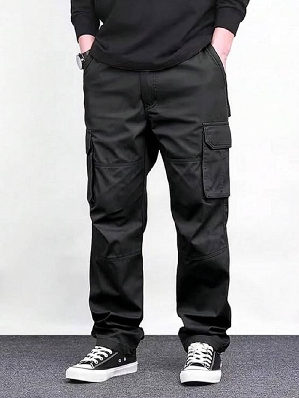     			DWIDEN Regular Flat Men's Cargos - Black ( Pack of 1 )