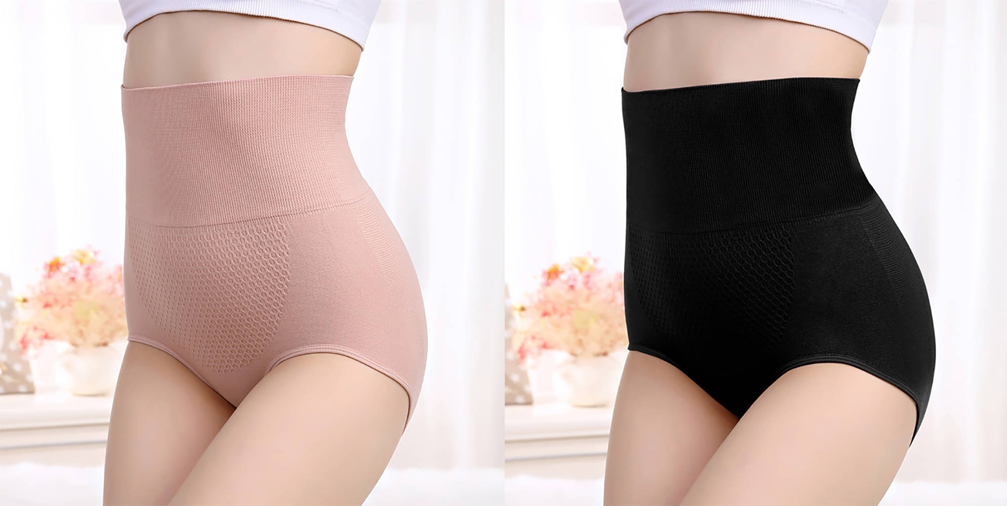     			FLYING QUEEN Pack of 2 Spandex Women's Tummy Tucker ( Black,Pink )