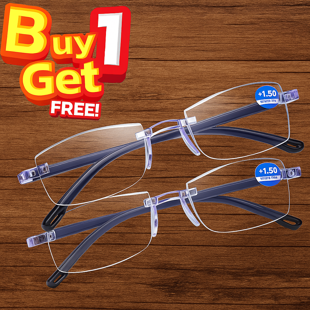 Fadiso Fashion Square Rimless Reading Glasses
