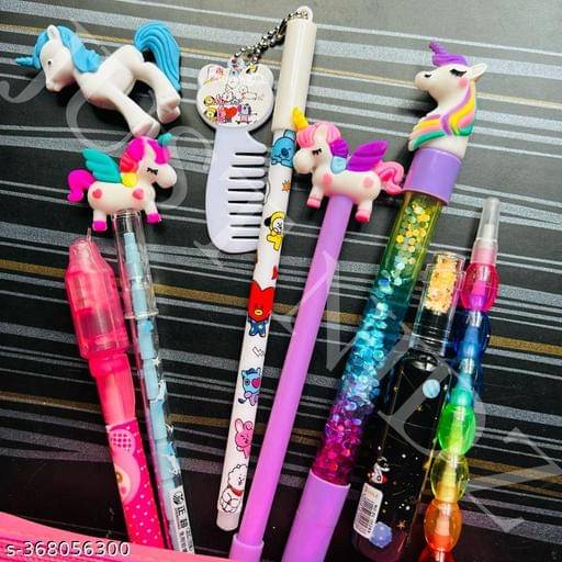     			Festivities Unicorn Wooden Stationary Set for Kids Birthday Party Return Gifts for Kids Unicorn Stationery 2 Pencils with 1Sharpener,1Eraser for Girls (Pack of 3)