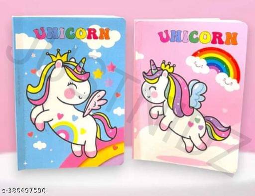     			Glitter Pouch with Pencil, Pen, Brouch, fur pen and Unicorn Dairy (Pack of 6)