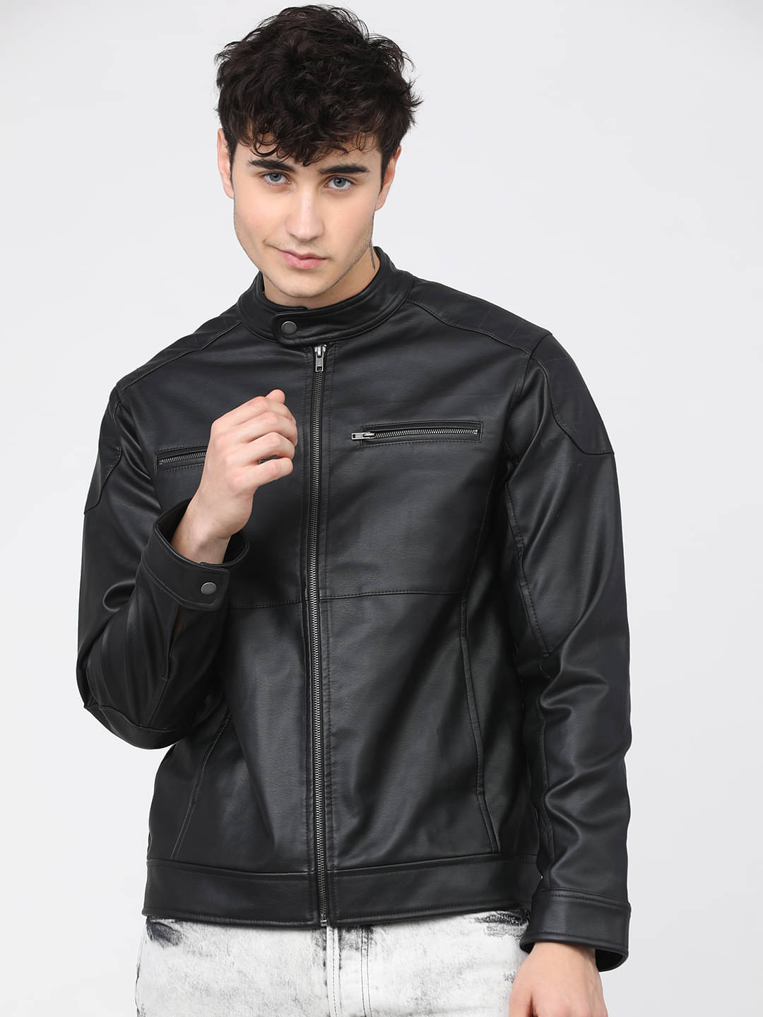 Highlander Polyester Blend Men's Biker Jacket - Black ( Pack of 1 ) Highlander Polyester Blend Men's Biker Jacket - Black ( Pack of 1 )