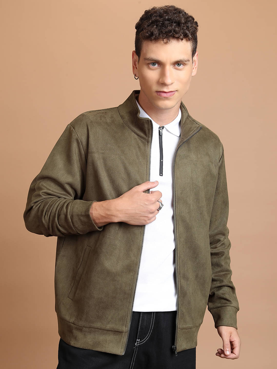     			Highlander Polyester Blend Men's Quilted & Bomber Jacket - Green ( Pack of 1 )