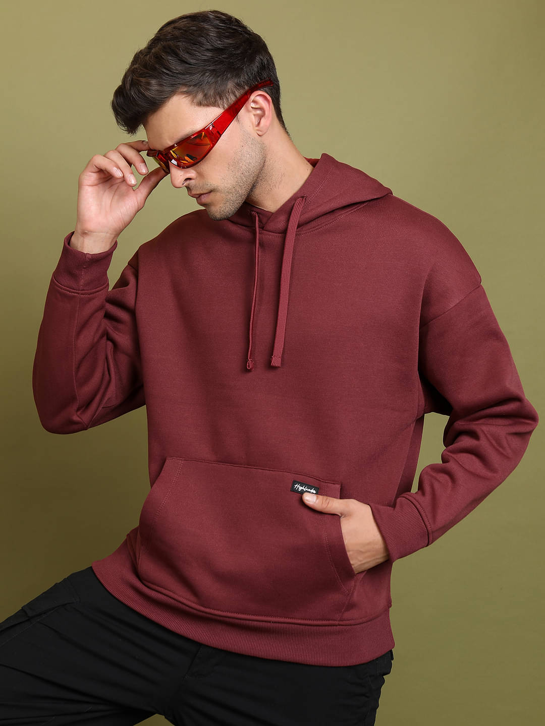 Highlander Polyester Hooded Men's Sweatshirt - Magenta ( Pack of 1 )     			Highlander Polyester Hooded Men's Sweatshirt - Magenta ( Pack of 1 )