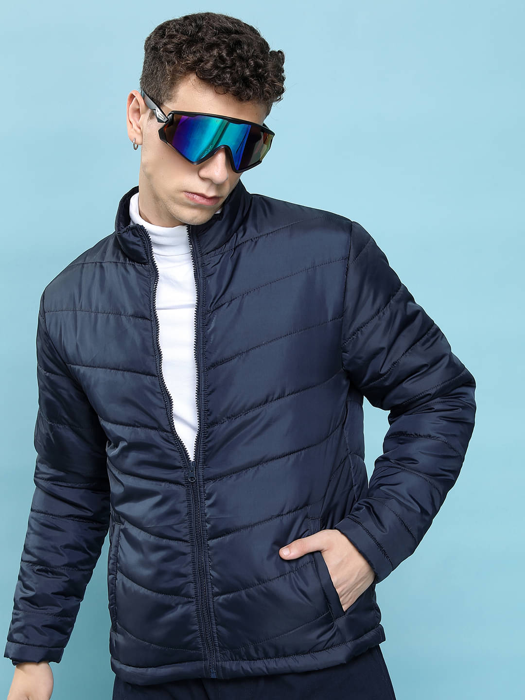 Highlander Polyester Men's Casual Jacket - Navy ( Pack of 1 ) Highlander Polyester Men's Casual Jacket - Navy ( Pack of 1 )