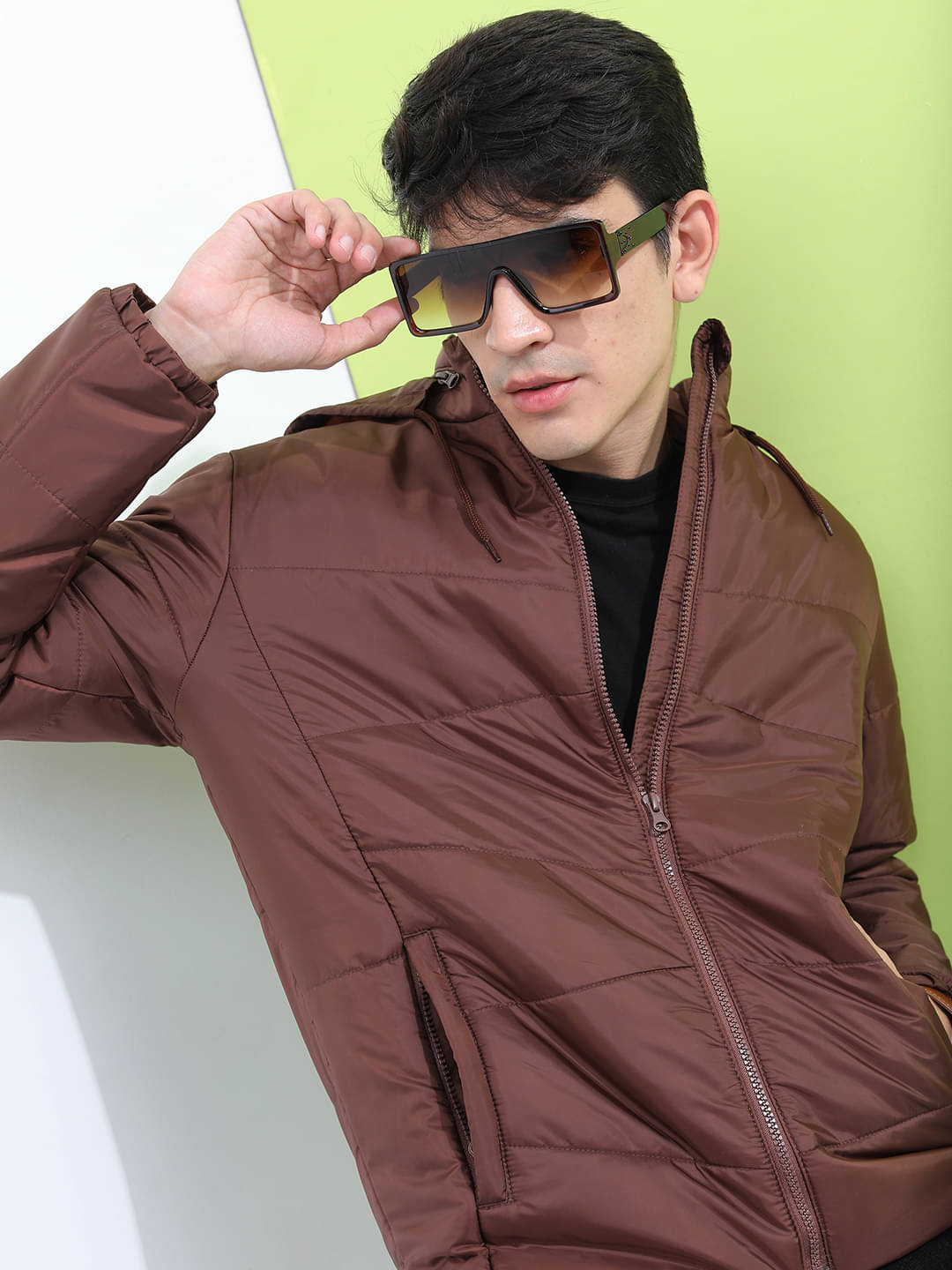 Highlander Polyester Men's Quilted & Bomber Jacket - Brown ( Pack of 1 ) Highlander Polyester Men's Quilted & Bomber Jacket - Brown ( Pack of 1 )