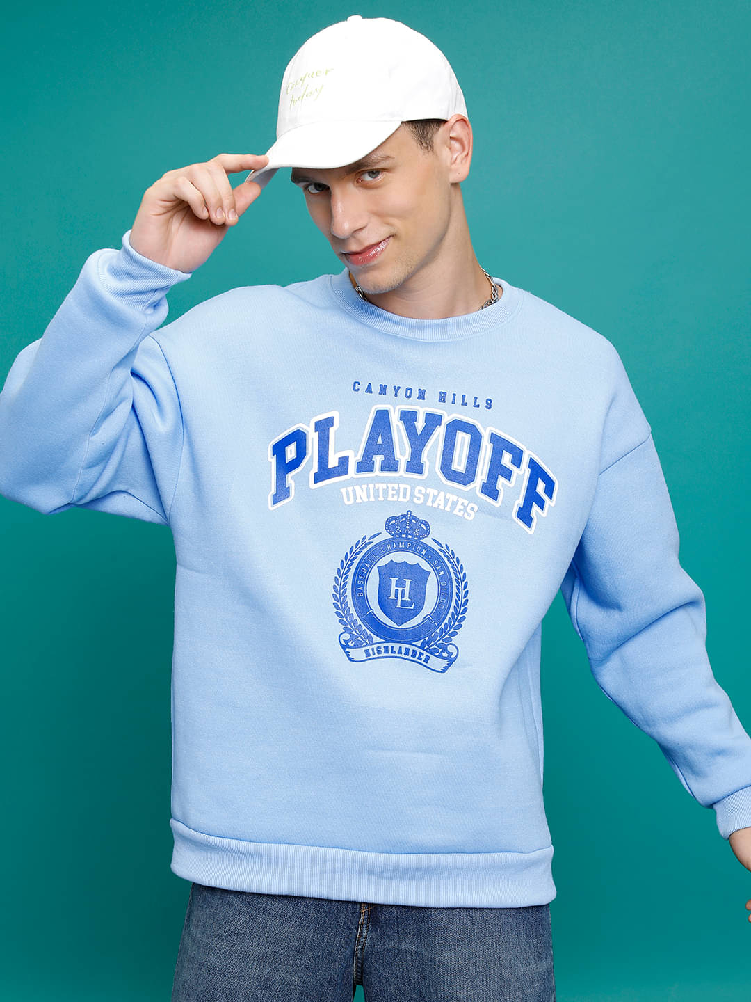 Highlander Polyester Round Neck Men's Sweatshirt - Blue ( Pack of 1 ) Highlander Polyester Round Neck Men's Sweatshirt - Blue ( Pack of 1 )
