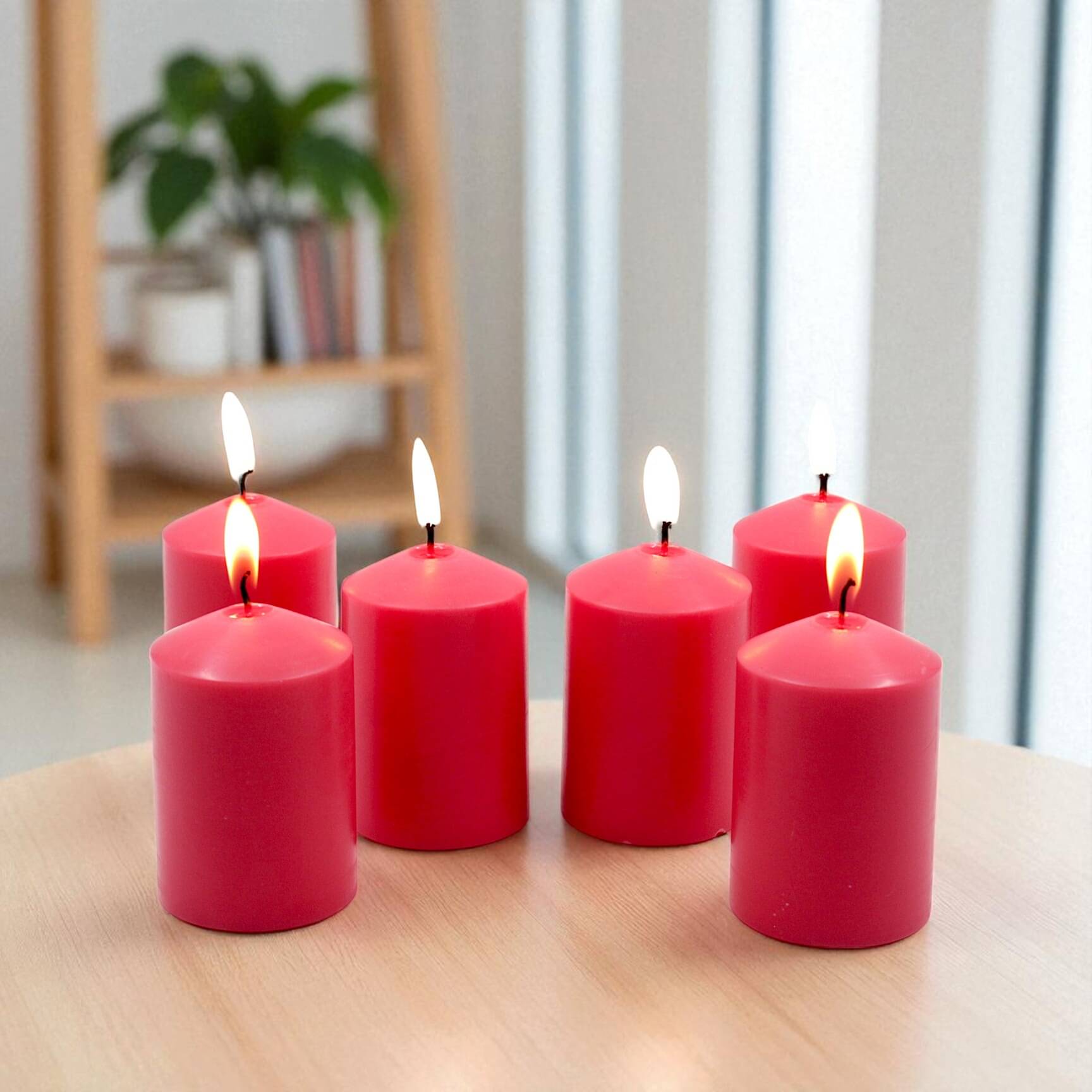     			Hosley Red Apple Pillar Candle 7.5 cm ( Pack of 6 )
