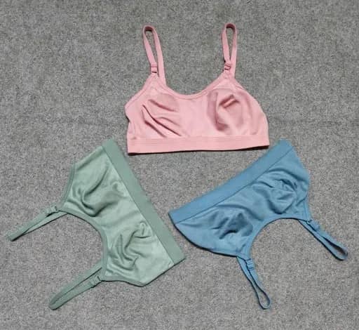 Ishant Blue,Green,Pink Cotton Non Padded Women's Sports Bra ( Pack of 3 )
