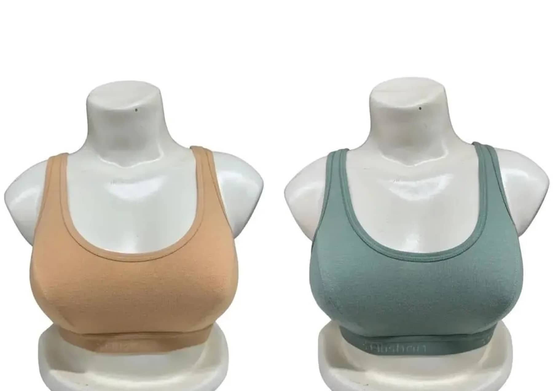 Ishant Gold,Green Cotton Non Padded Women's Sports Bra ( Pack of 2 )