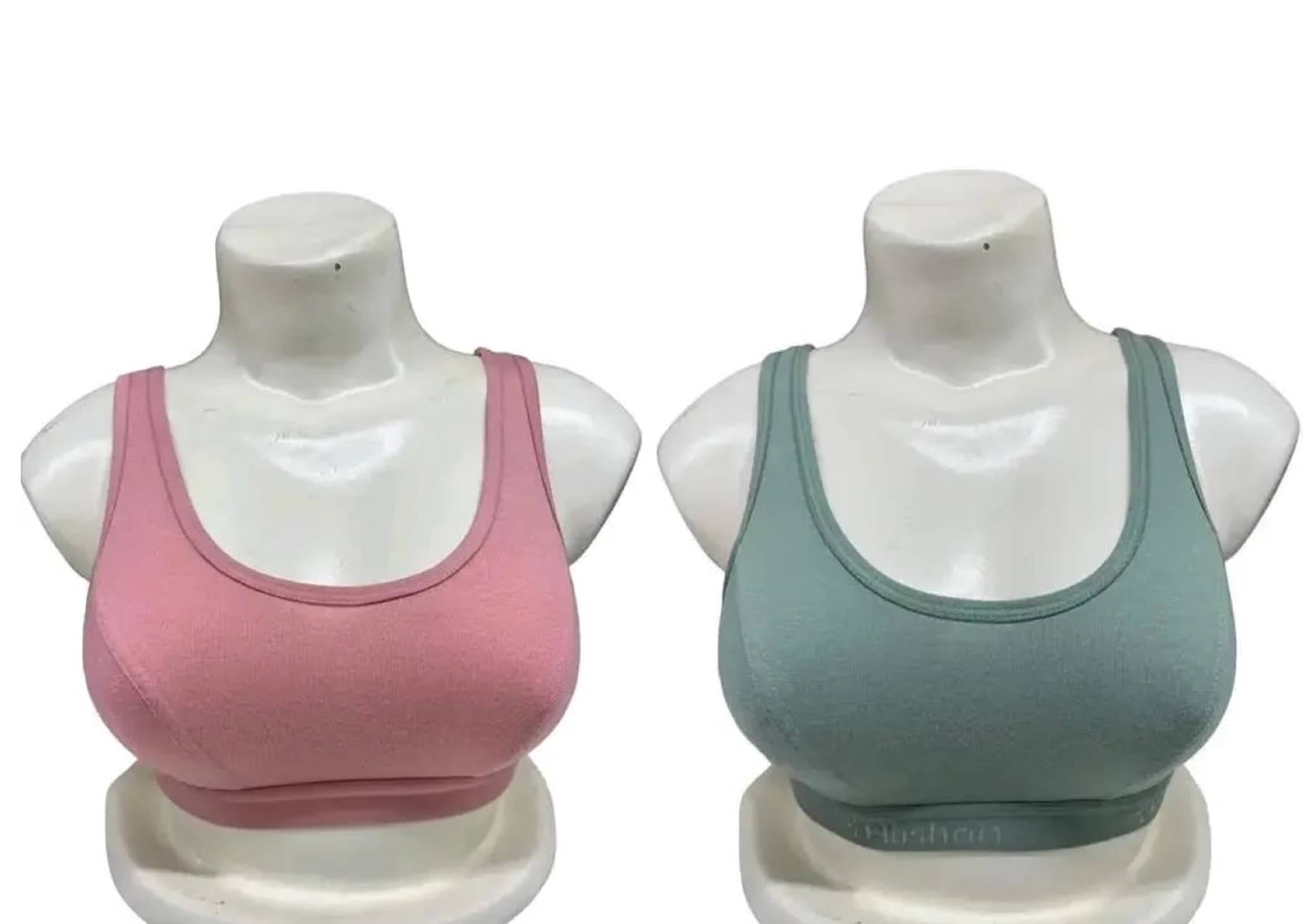 Ishant Green,Pink Cotton Non Padded Women's Sports Bra ( Pack of 2 ) Ishant Green,Pink Cotton Non Padded Women's Sports Bra ( Pack of 2 )