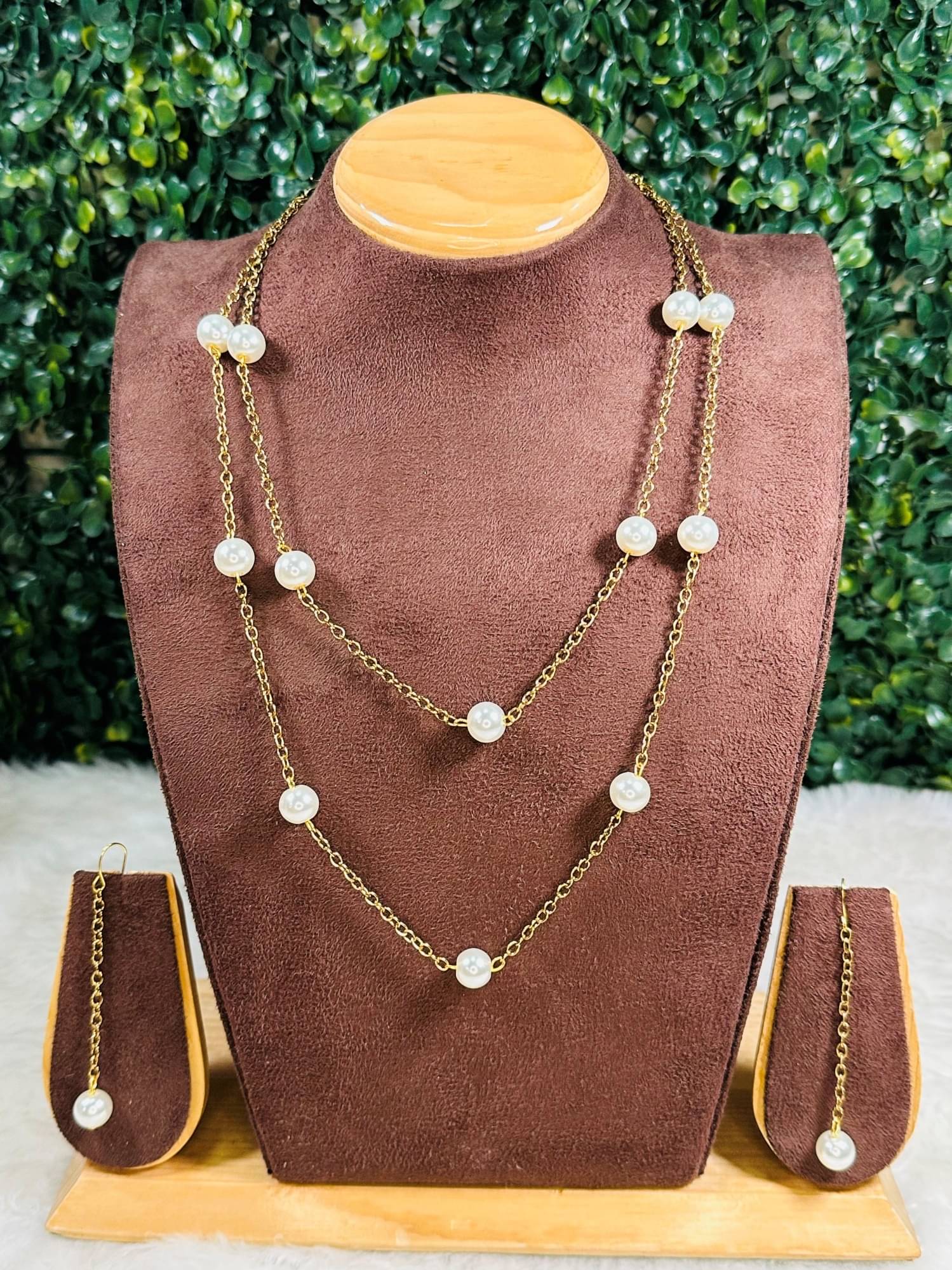     			JN HANDICEAFT White Metal Necklace Set ( Pack of 1 )