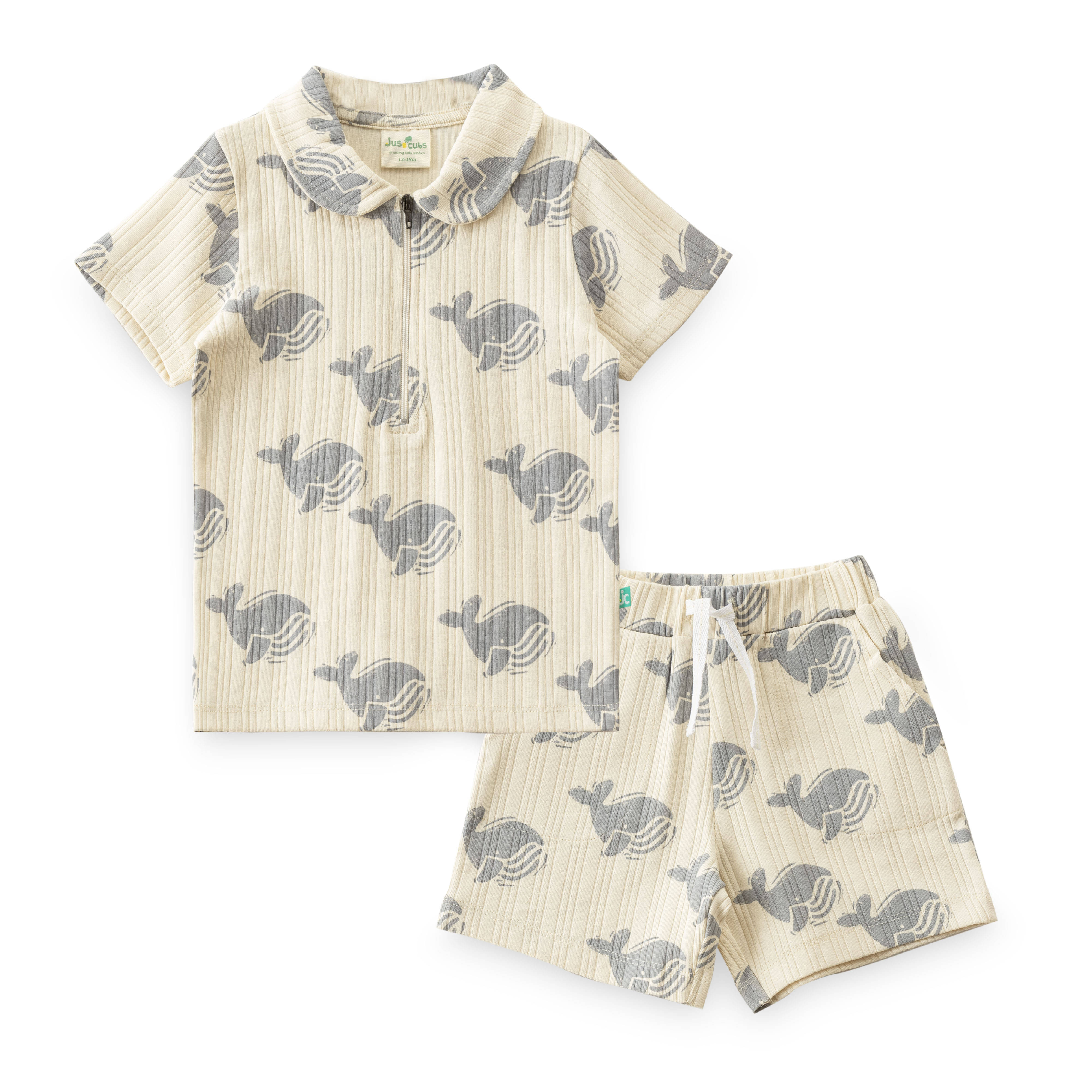     			Juscubs Pack of 1 Boys Cotton T-Shirt & Shorts Set ( White )