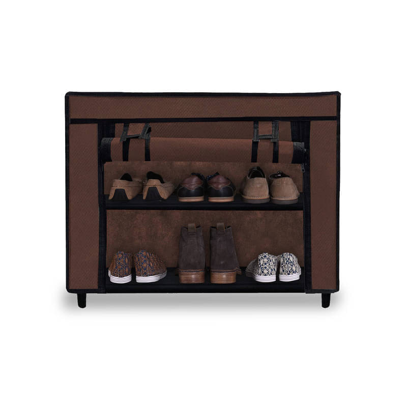     			Konline Metal 2 Tier Shoe Rack Brown
