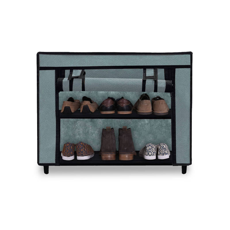     			Konline Metal 2 Tier Shoe Rack Grey