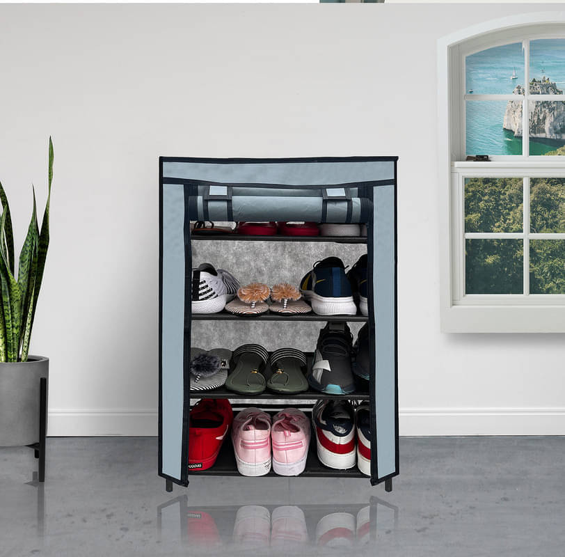 Konline Metal 4 Tier Shoe Rack Grey Konline Metal 4 Tier Shoe Rack Grey