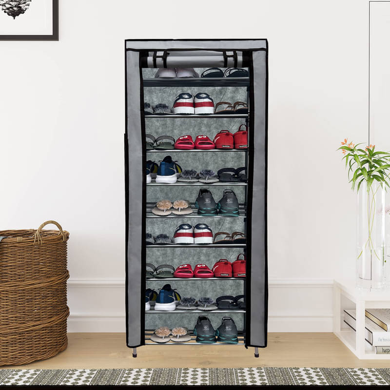     			Konline Metal 9 Tier Shoe Rack Grey