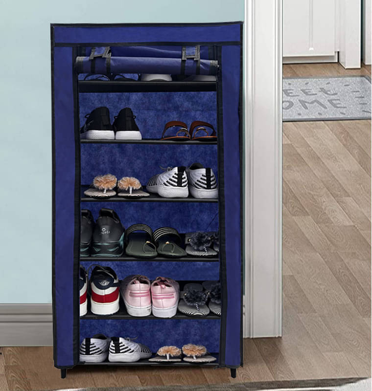     			Konline Metal More Than 5 Tier Shoe Rack Blue