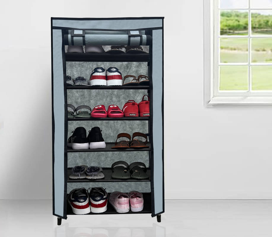    			Konline Metal More Than 5 Tier Shoe Rack Grey