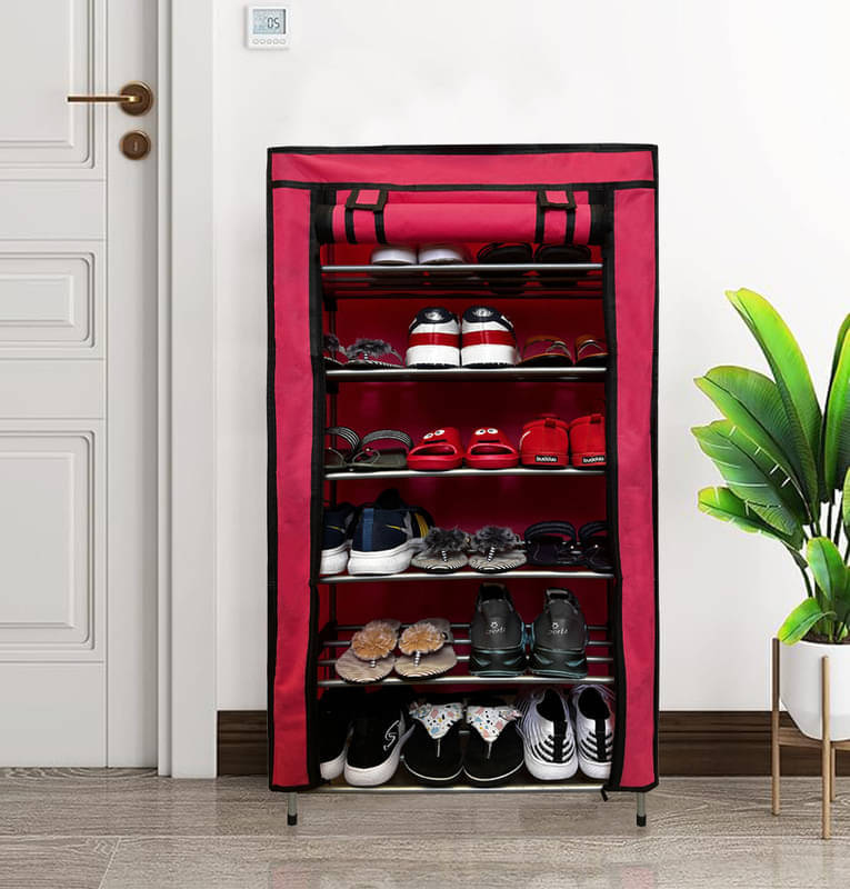     			Konline Metal More Than 5 Tier Shoe Rack Pink