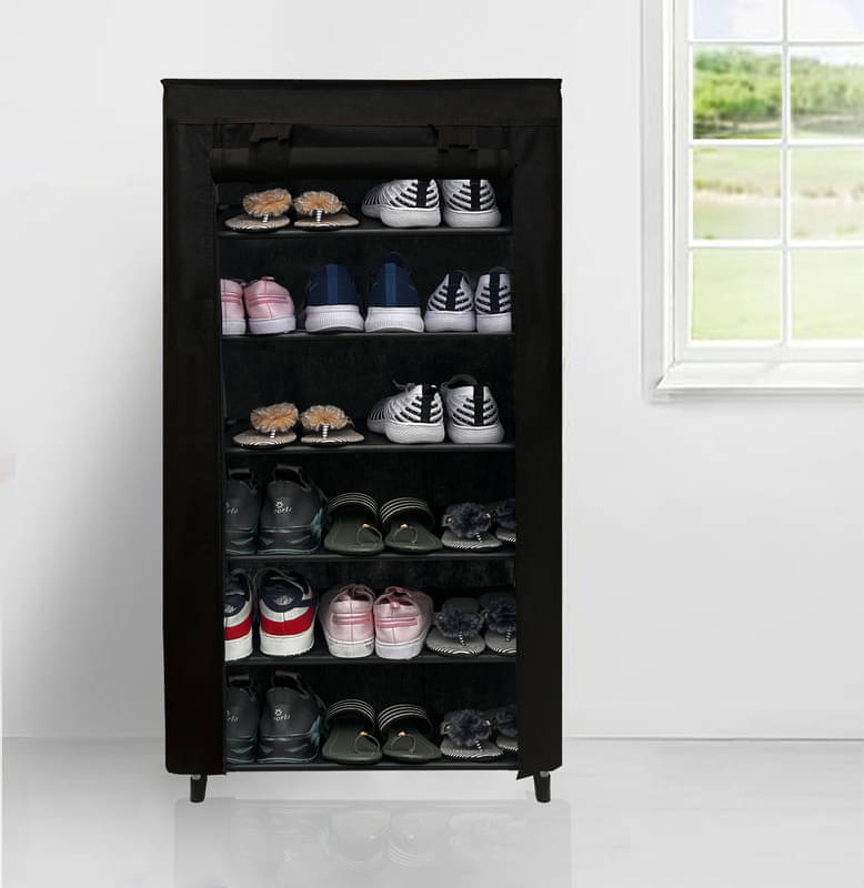     			Konline Metal More Than 5 Tier Shoe Rack Black