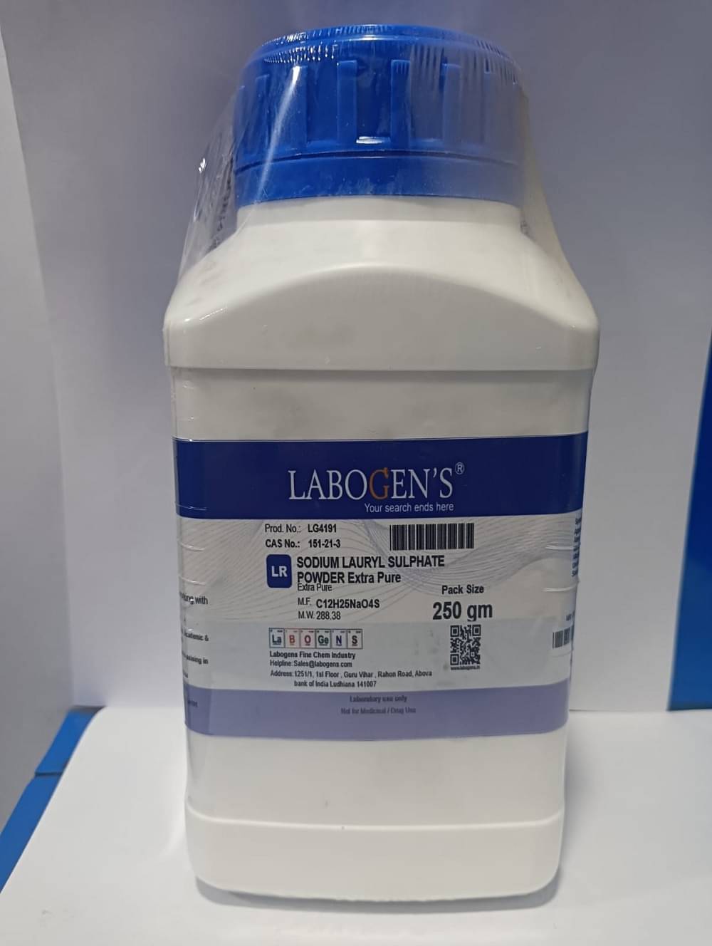     			LABOGENS SODIUM LAURYL SULPHATE POWDER EXT PURE 250GM