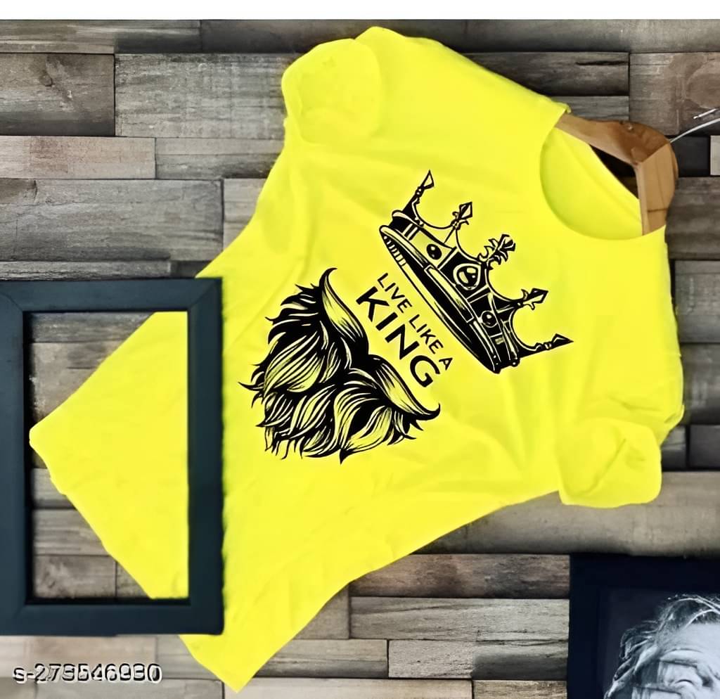     			MYOF Men Polyester Regular Fit Printed T-Shirt ( Yellow )
