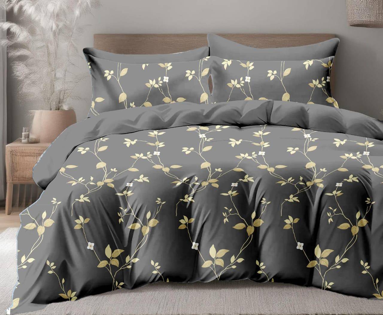 NeLeo Poly Cotton 1 Double Queen Bedsheet with 2 Pillow Covers ( Grey ) NeLeo Poly Cotton 1 Double Queen Bedsheet with 2 Pillow Covers ( Grey )