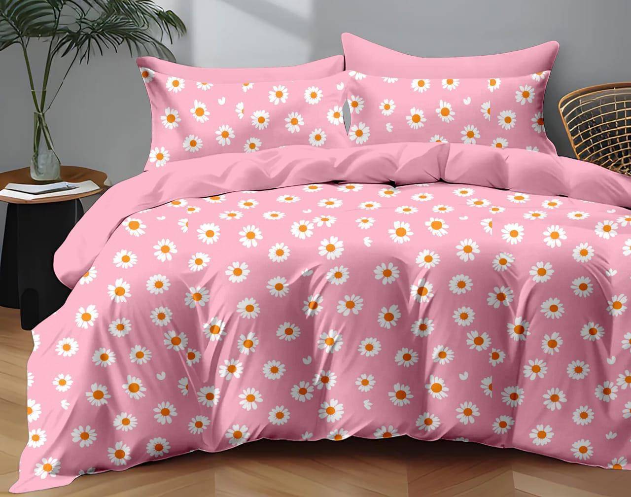 NeLeo Poly Cotton 1 Double Queen Bedsheet with 2 Pillow Covers ( Pink ) NeLeo Poly Cotton 1 Double Queen Bedsheet with 2 Pillow Covers ( Pink )