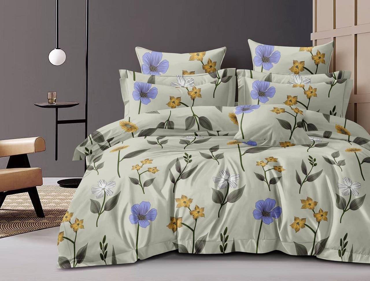     			NeLeo Poly Cotton 1 Double King Bedsheet with 2 Pillow Covers ( Green )