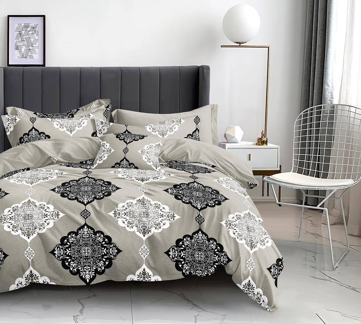     			NeLeo Poly Cotton 1 Double Queen Bedsheet with 2 Pillow Covers ( Beige )