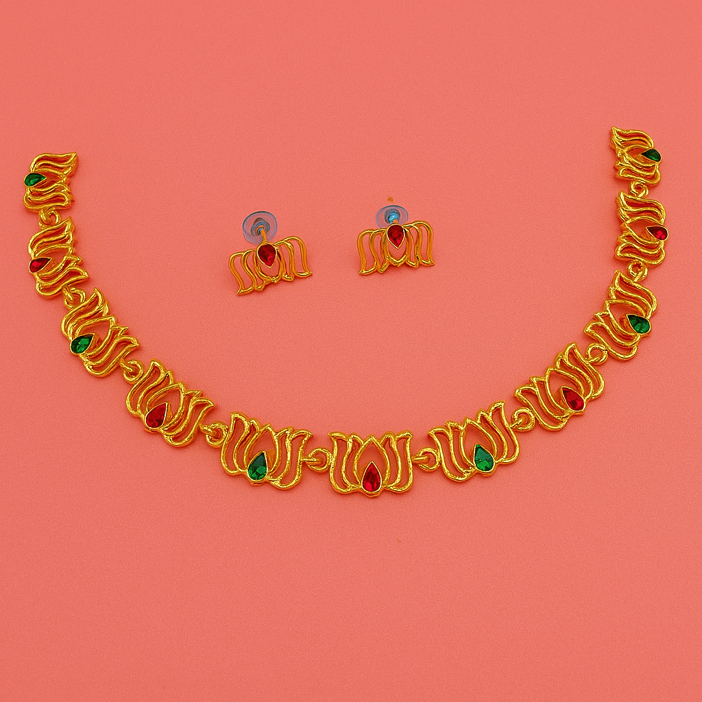     			Padmavati Bangles Multi Color Alloy Necklace Set ( Pack of 1 )