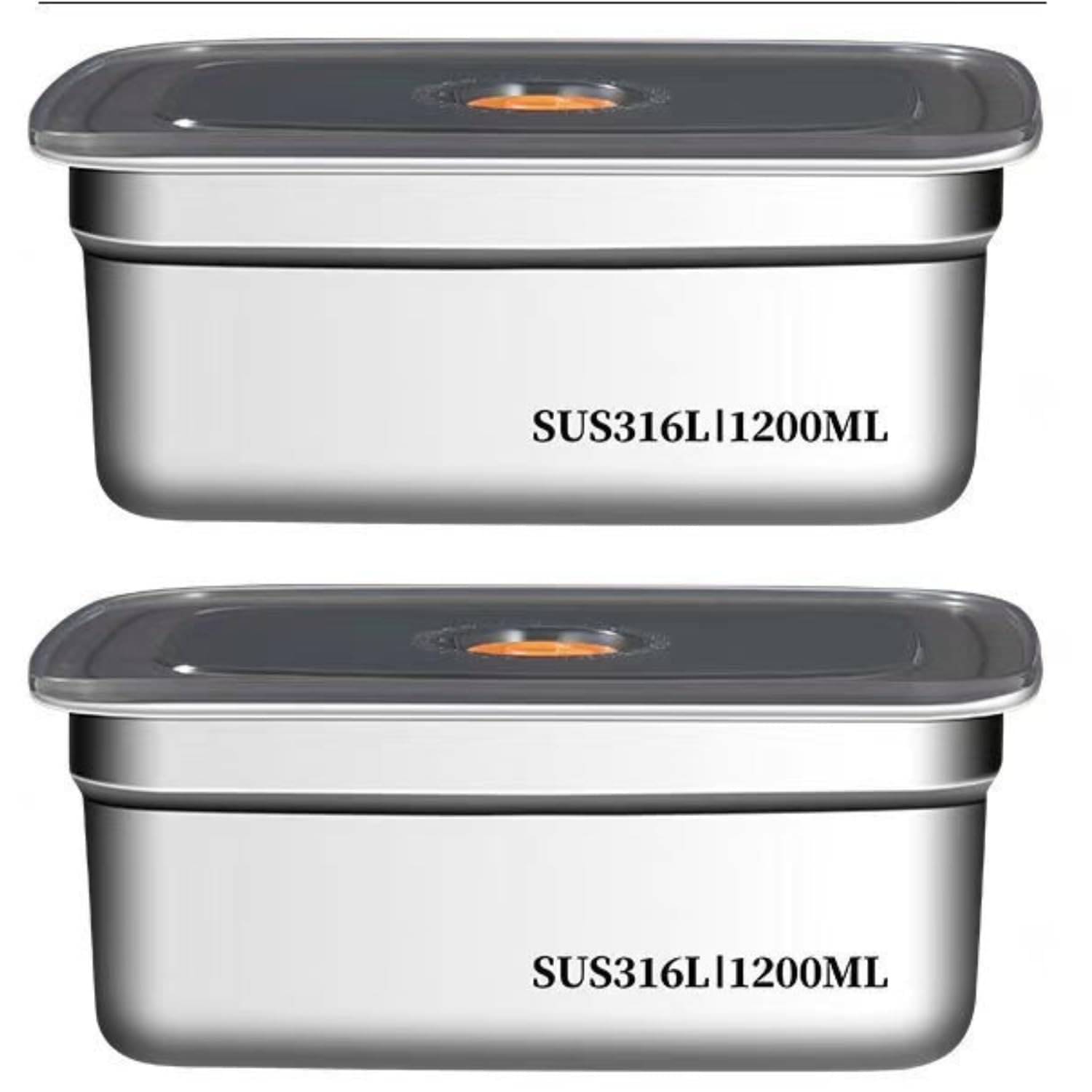 RAVISTRA Fridge Storage box Steel Silver Food Container ( Set of 2 ) RAVISTRA Fridge Storage box Steel Silver Food Container ( Set of 2 )