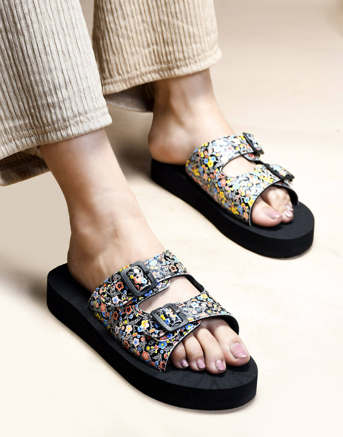     			Rasambh Black Women's Slide Flip Flop