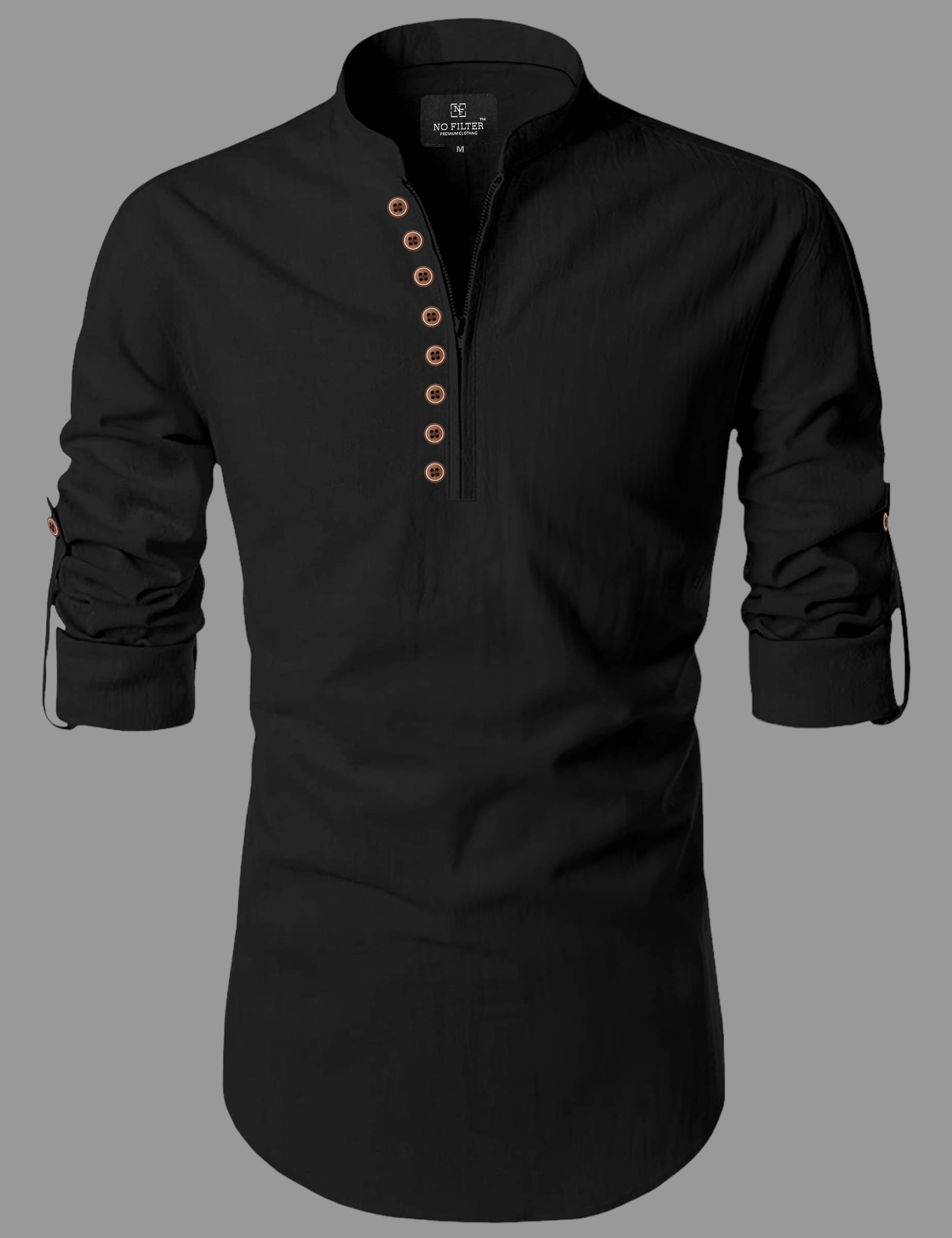 SPOQUE Black Cotton Blend Men's Regular Kurta ( Pack of 1 ) SPOQUE Black Cotton Blend Men's Regular Kurta ( Pack of 1 )