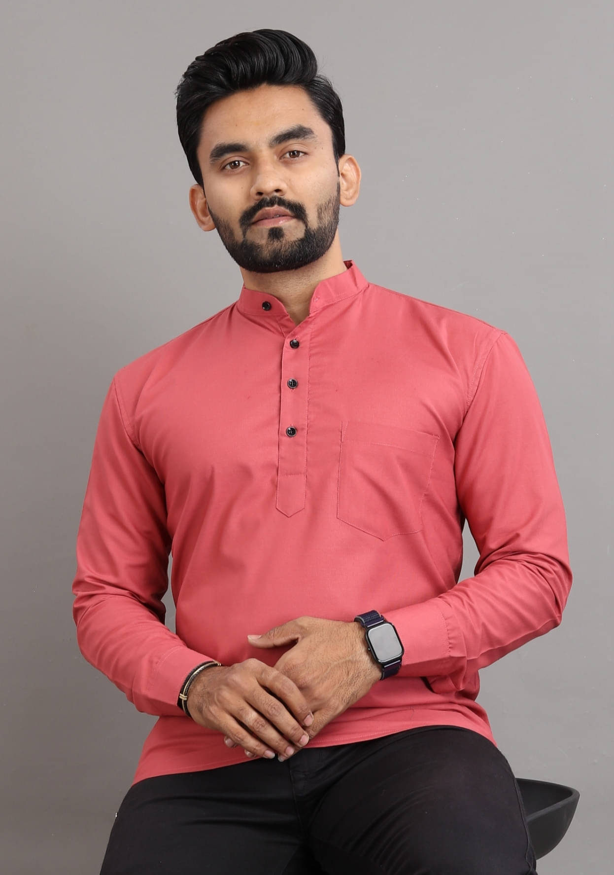 SPOQUE Coral Cotton Blend Men's Regular Kurta ( Pack of 1 ) SPOQUE Coral Cotton Blend Men's Regular Kurta ( Pack of 1 )
