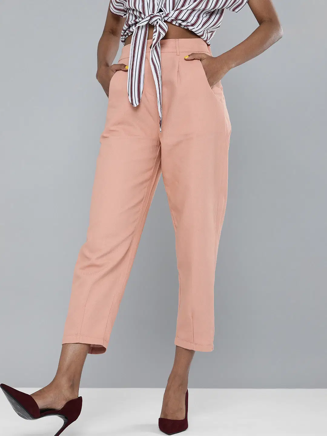     			Sassafras Pack of 1 Cotton Regular Women's Casual Pants ( Pink )