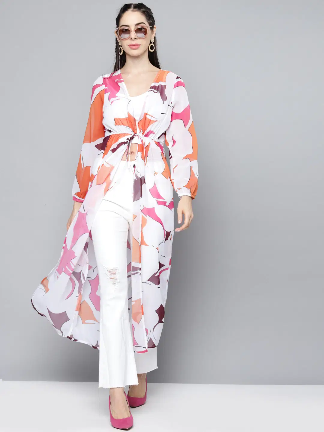 Sassafras Polyester Blend Women's Shrugs - Orange ( Single ) Sassafras Polyester Blend Women's Shrugs - Orange ( Single )