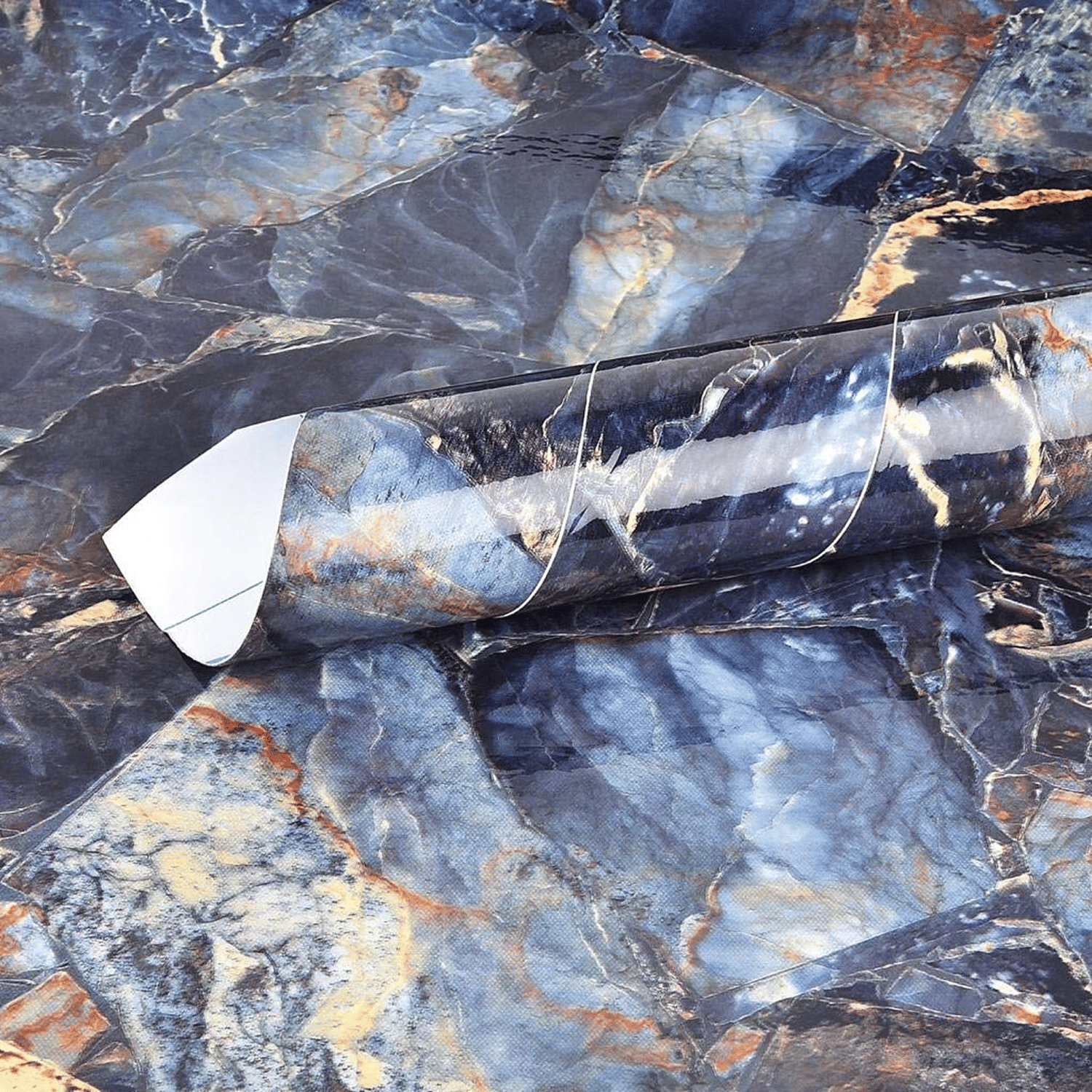 Self Adhesive Marble Wallpaper Roll | Black Gold Glossy Finish | Pack of 2 | Waterproof PVC Wall Sticker | 60x200cm Each | Peel and Stick for Home Decor Self Adhesive Marble Wallpaper Roll | Black Gold Glossy Finish | Pack of 2 | Waterproof PVC Wall Sticker | 60x200cm Each | Peel and Stick for Home Decor