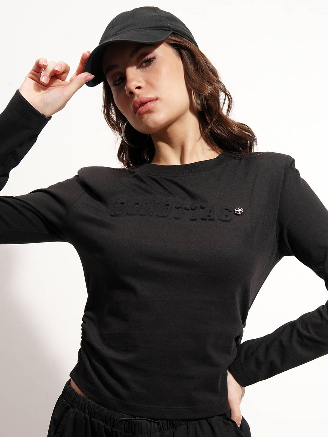 Tokyo Talkies Women Cotton Blend Printed Oversized Fit Round Neck T-Shirt ( Black ) Tokyo Talkies Women Cotton Blend Printed Oversized Fit Round Neck T-Shirt ( Black )