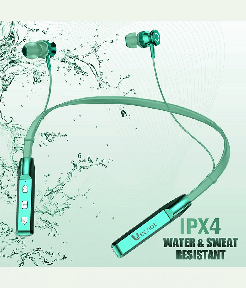 UCOOL Wireless Neckband Green In-the-ear Bluetooth Headset with Upto 30h Talktime Noise Cancellation - Green