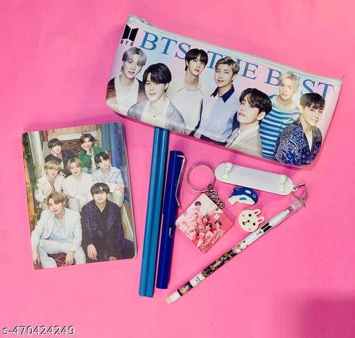     			Unicorn Gift Pack of 7 in 1 for Girls - Pouch, Notebook, Gel Pen, Stacking Pencil, Stone Pencil, Unicorn Eraser and Donut Eraser - Assorted Designs Unicorn Stationery Sets Return Gift Set