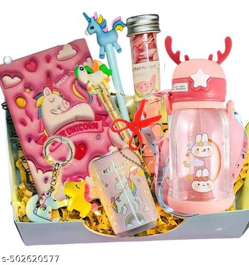    			Unicorn Pop It Diary Fidget Spiral Rainbow Notebook (Pack of 6 Items) Includes Folder Pouch, Pen, Pencil, Eraser, Sharpener, Scale, Keychain