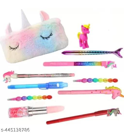     			Unicorn Stationery Set for Girls Return Gifts for Birthday Parties for Kids Unicorn Pouch with stationaery pop it Unicorn Sling Bag Pouch