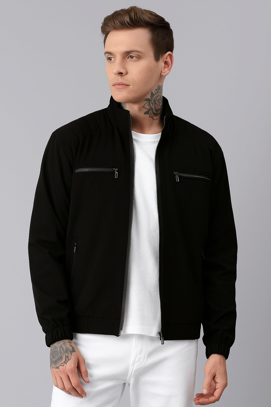     			VOXATI Polyester Men's Windcheater Jacket - Black ( Pack of 1 )