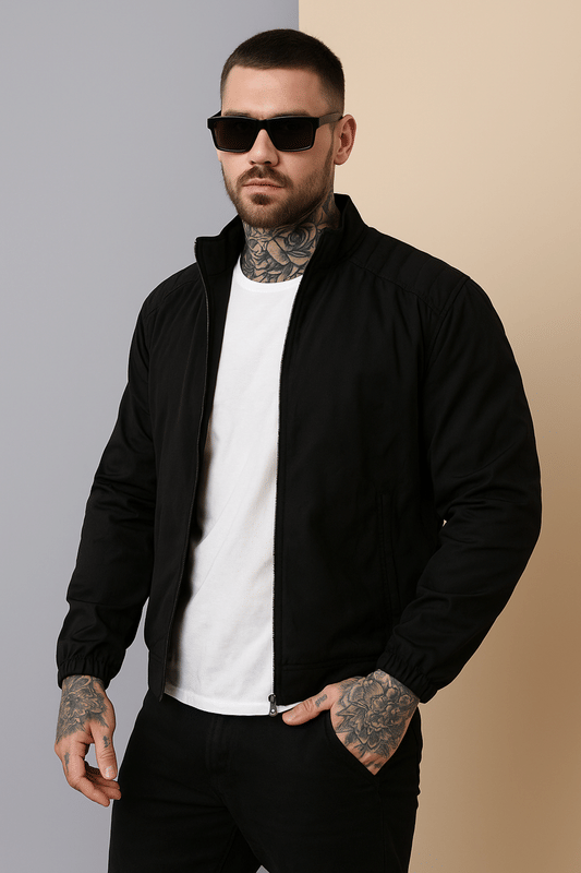     			VOXATI Polyester Men's Windcheater Jacket - Black ( Pack of 1 )
