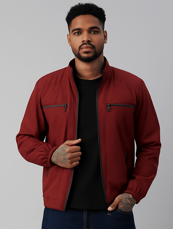     			VOXATI Polyester Men's Windcheater Jacket - Maroon ( Pack of 1 )